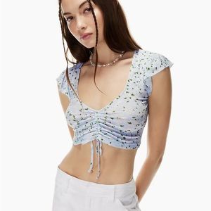 Aritzia floral cropped top